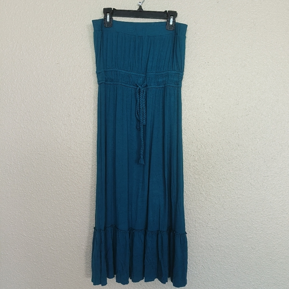 LOVE CULTURE blue dress with loose fit, sleeveless, size M, braided cord‎